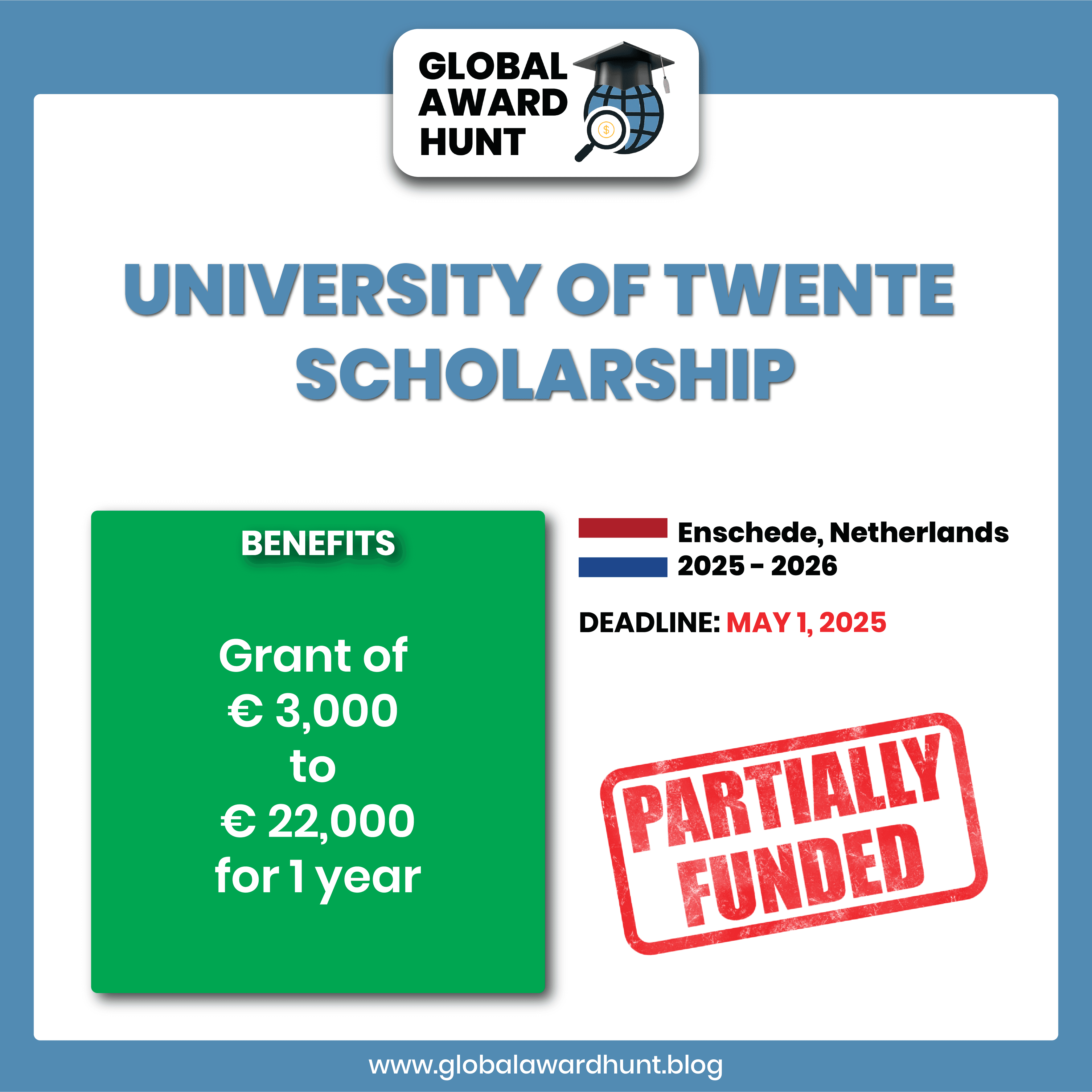 Featured image for University of Twente Scholarship 2025 in Netherlands
